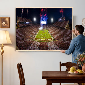 Oklahoma Memorial Stadium Wall Art Canvas Print – Oklahoma