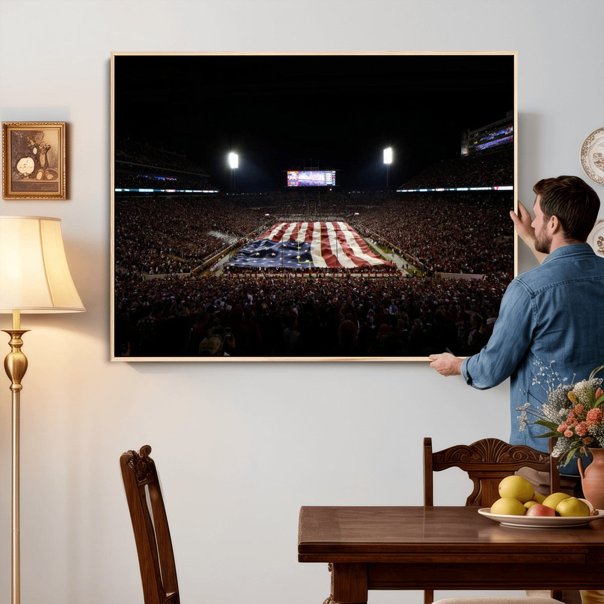 Oklahoma Memorial Stadium Wall Art Canvas Print – Oklahoma