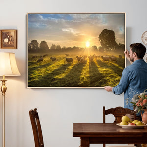 Sheep Wall Art Canvas Print – Rural Farm Animal Artwork