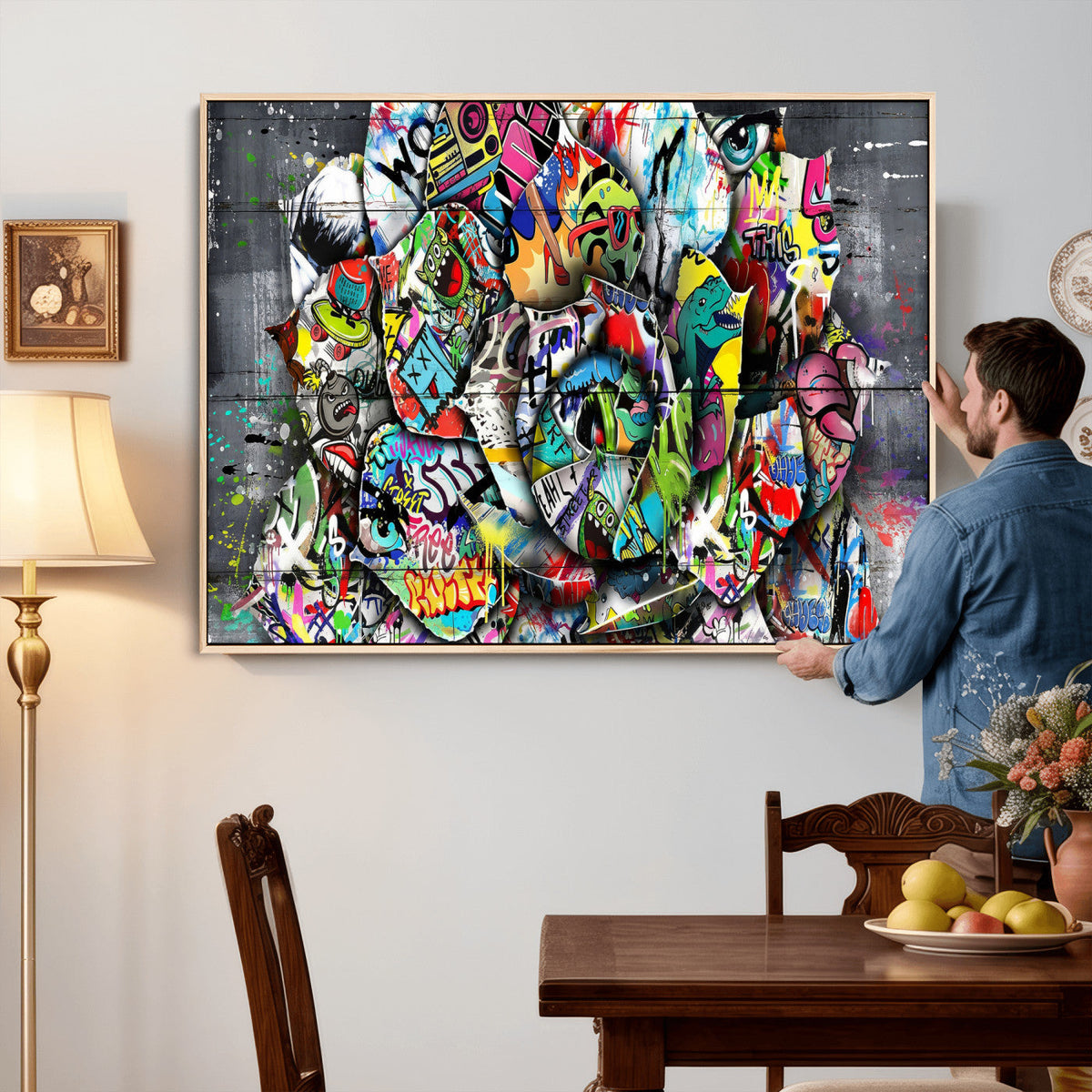 Abstract Graffiti Collage Street Art Wall Art Canvas Print