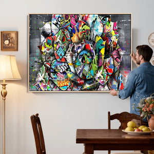 Abstract Graffiti Collage Street Art Wall Art Canvas Print