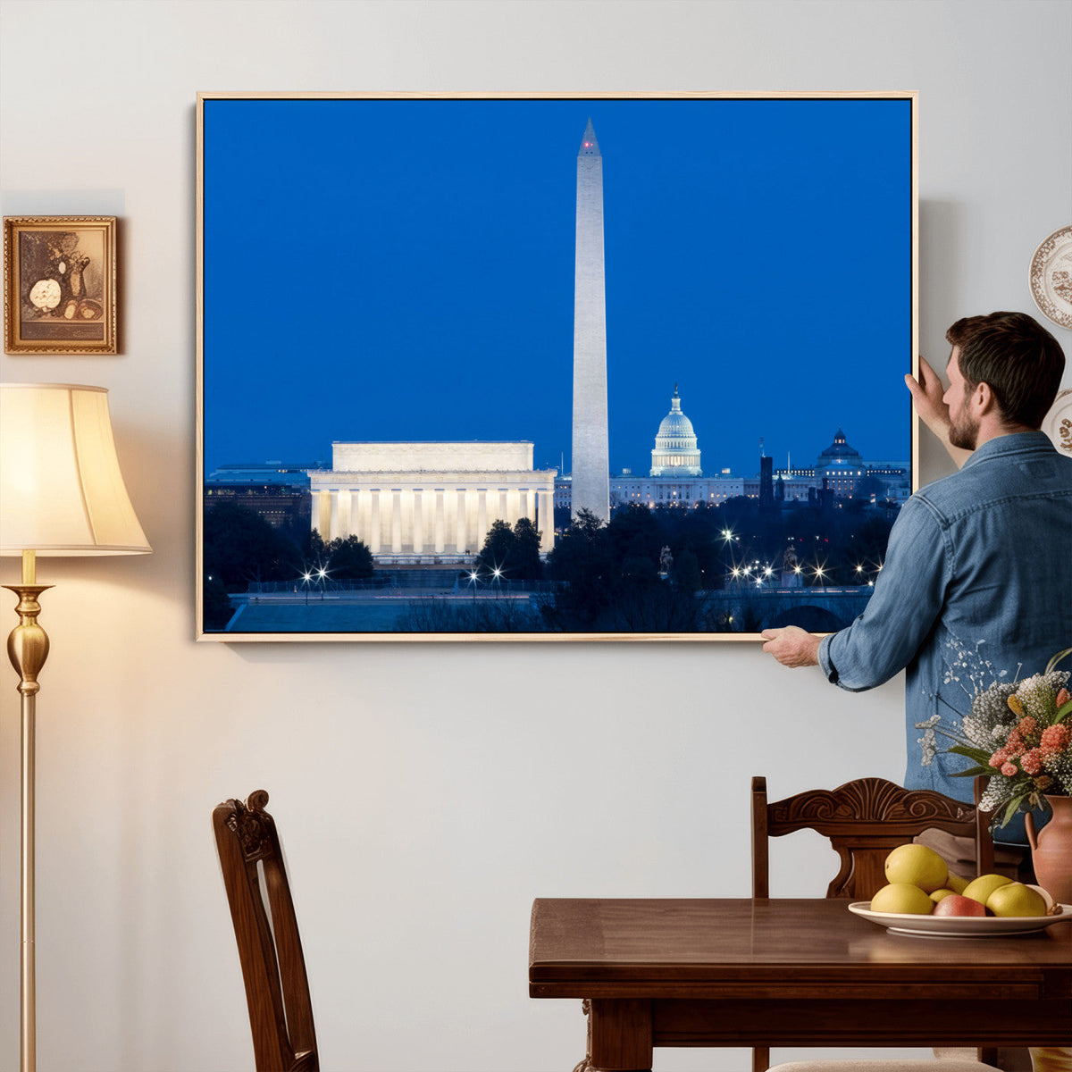 Washington DC Skyline Wall Art Canvas Print – Lincoln