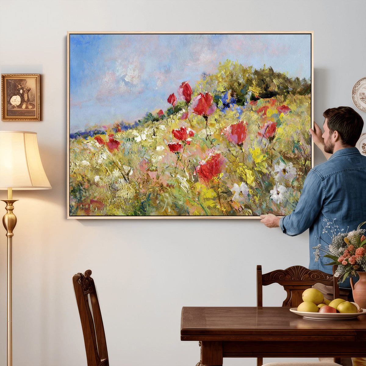 Abstract Mountain Landscape Wall Art Canvas Print – Textured