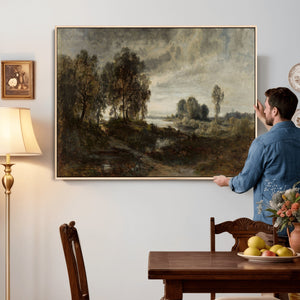 Adolf Dressler Landscape of the Oder River Wall Art Canvas