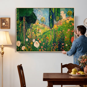 Gustav Klimt Boho Mountain Landscape Large Wall Art,