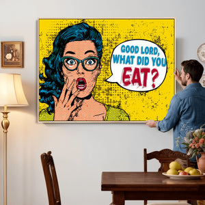 Pop Art Print Bathroom Sign Wall Art Canvas Print — Funny