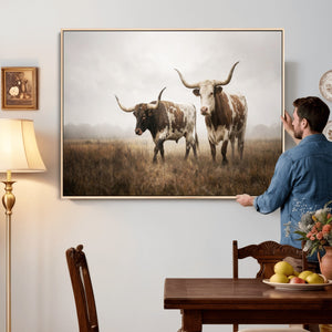 Texas Longhorn Canvas Wall Art Western Bull Desert Moody