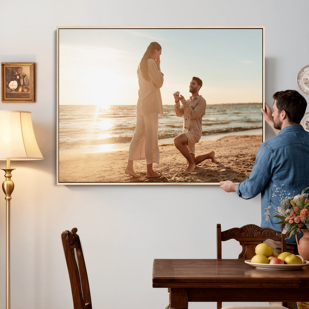 Custom Photo Framed Canvas Wall Art, Personalized Picture Print
