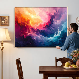 Colorful Abstract Canvas Wall Art Print, Vibrant Popup Color Art Print