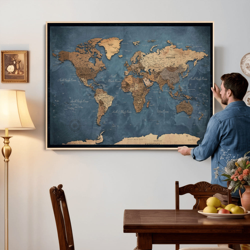 World Map Canvas Wall Art Canvas Print