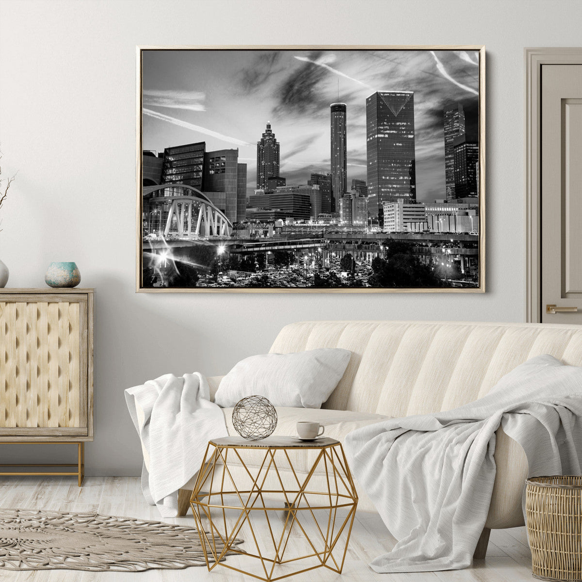 Black and White Atlanta Wall Art Canvas Print