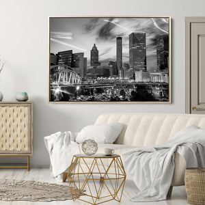 Black and White Atlanta Wall Art Canvas Print
