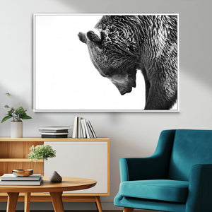 Black and White Grizzly 399 Bear Canvas Print Wall Art |