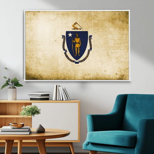 Massachusetts Flag Wall Art Canvas Print