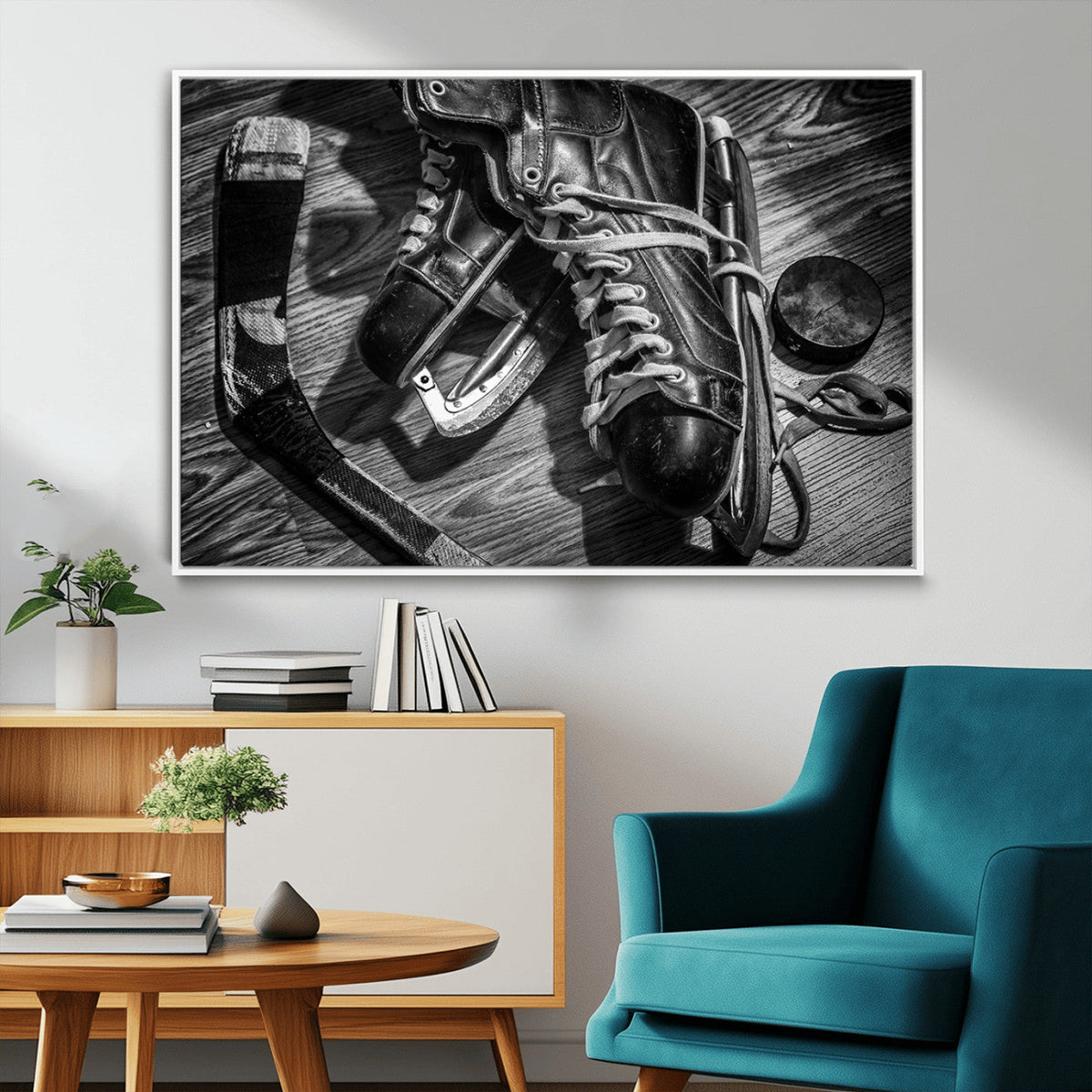Old Pair of Mens Skates Wall Art Canvas, Men Skates Wall Art