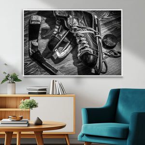 Old Pair of Mens Skates Wall Art Canvas, Men Skates Wall Art