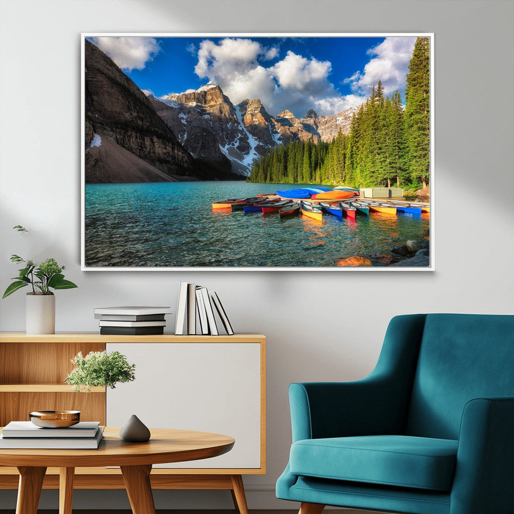 Moraine Lake 3-Panel Wall Art, Majestic Mountain and Lake