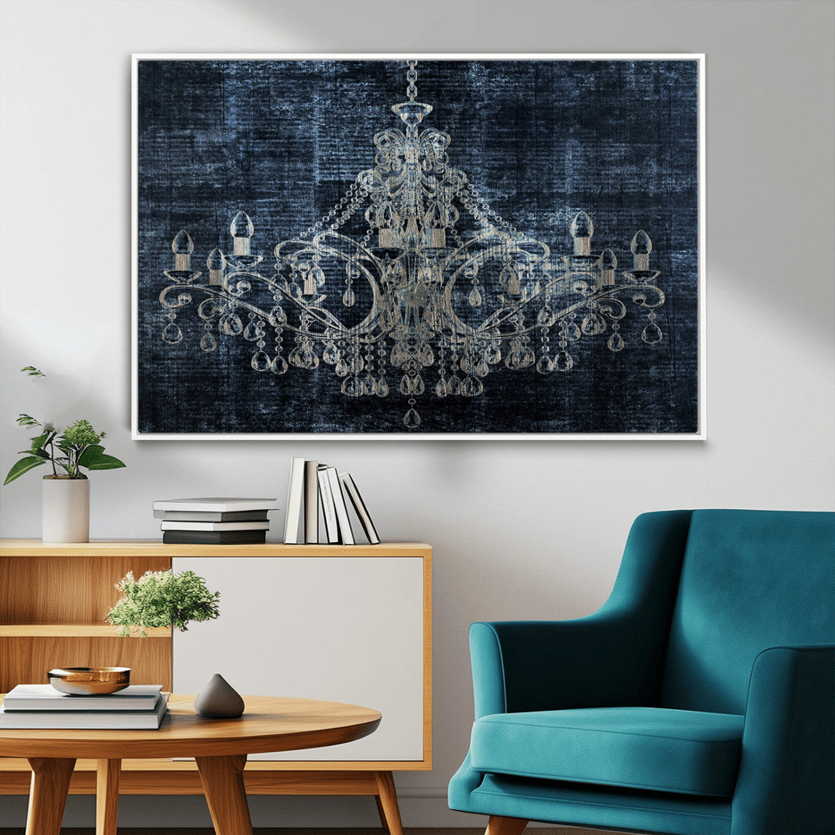 Dark Chandelier Wall Art Canvas Print