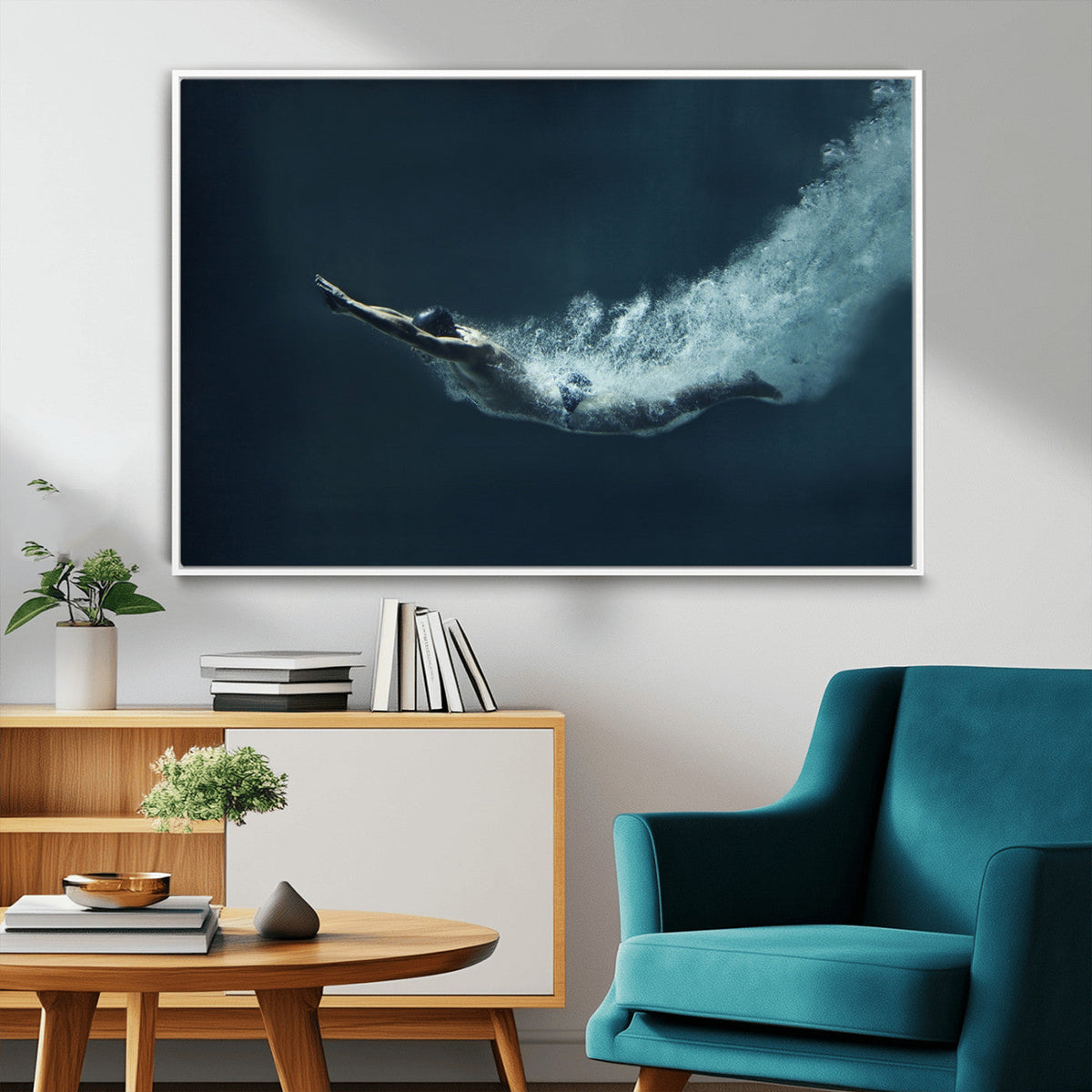 Swimmer Wall Art Canvas Print