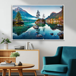 Crystal Clear Lake Wall Art | Mountains Wall Art Canvas | 3
