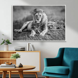 King Forest Lion Wall Art Canvas Print – Framed Majestic