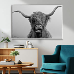 Texas Cow Wall Art Canvas, Texas Longhorn Cattle Canvas