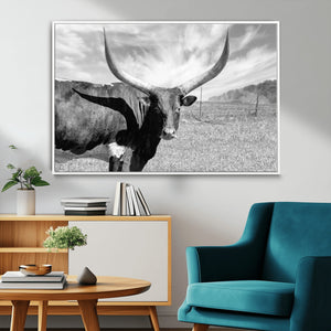 Cattle Wall Art Longhorn Cow Canvas Print