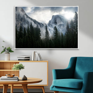 Yosemite National Park El Capitan Foggy Mountain Wall Art |