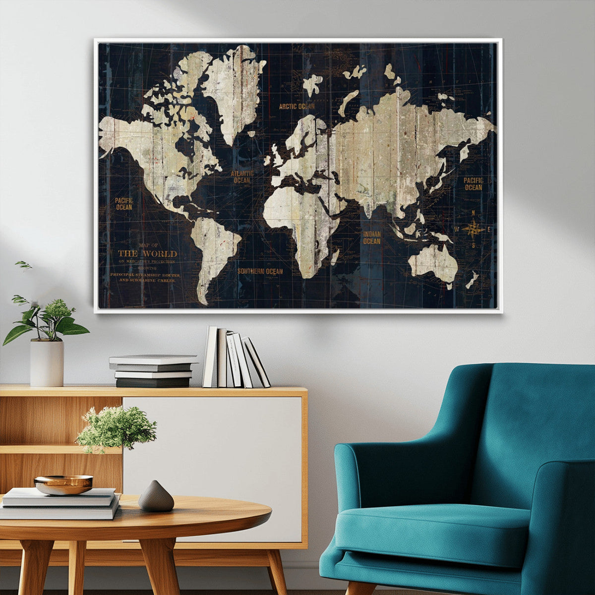 World Map Canvas Print – Detailed Map of the World Wall Art