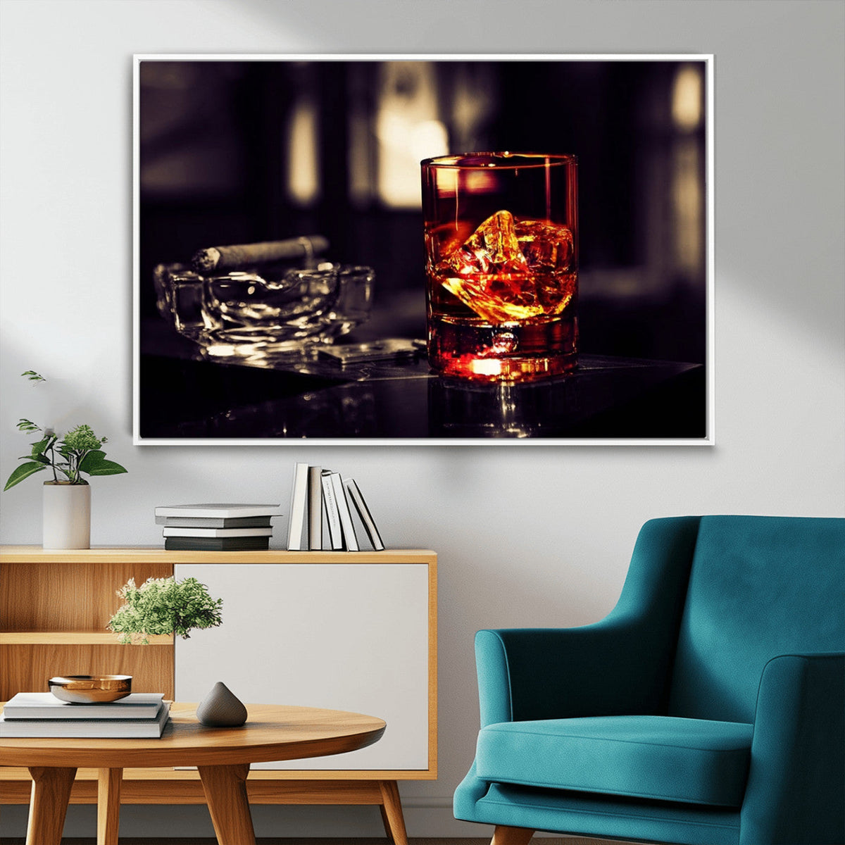 Whiskey and Cigar Canvas – Luxurious Wall Art for Home or