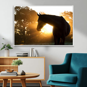 Horse at Sunset Wall Art Animal Canvas Print