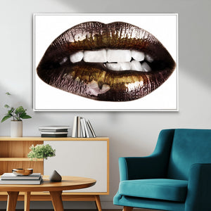 Close Up Lips Wall Art Canvas Print