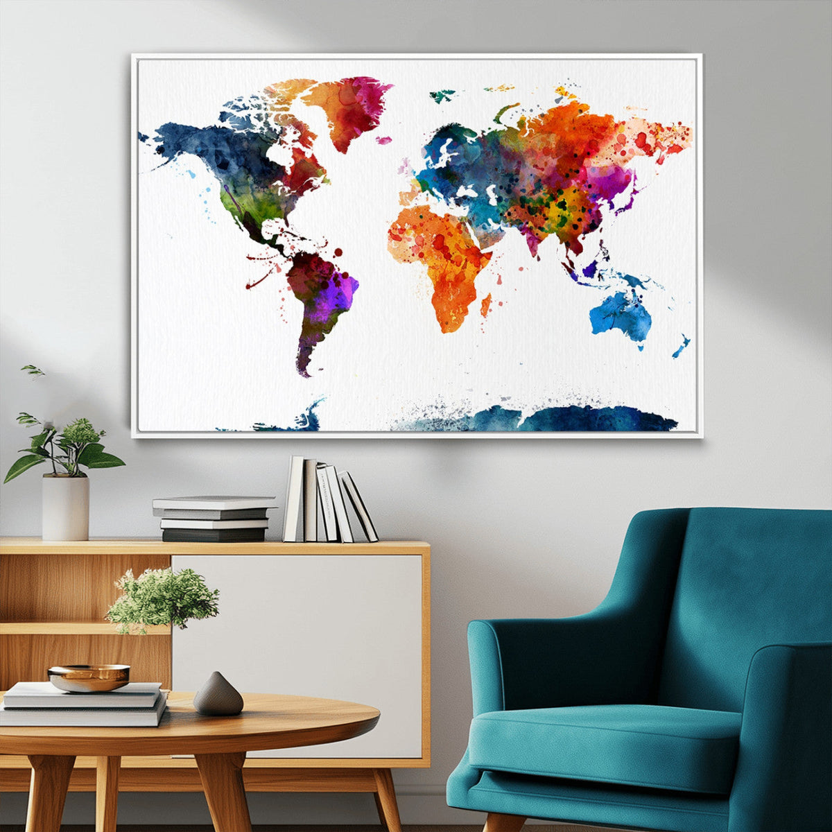 World Map Canvas Print – Detailed Map of the World Wall Art