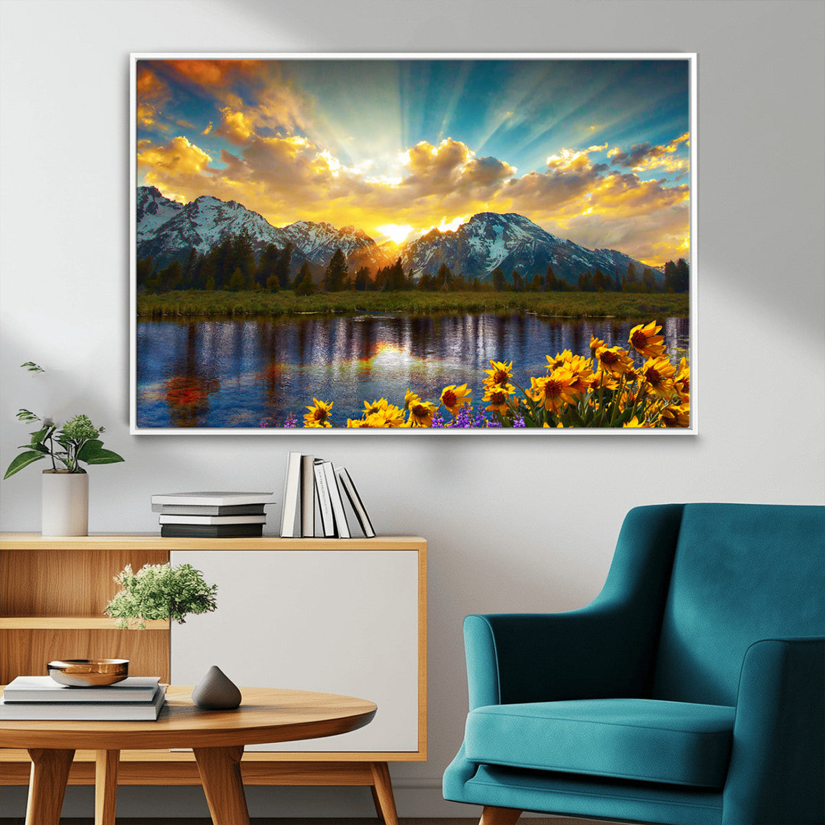 Grand Teton Park Sunrise Wall Art – Vibrant Landscape Canvas