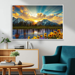 Grand Teton Park Sunrise Wall Art – Vibrant Landscape Canvas