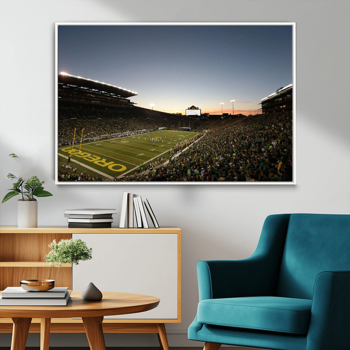 Oregon Ducks Football Team Print - Eugene Autzen Stadium