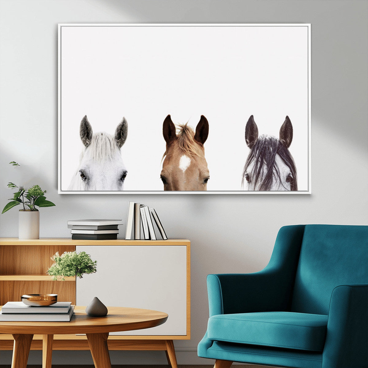 Horse Prints Set, Set of 3 Horse Wall Art, Horses Portraits,