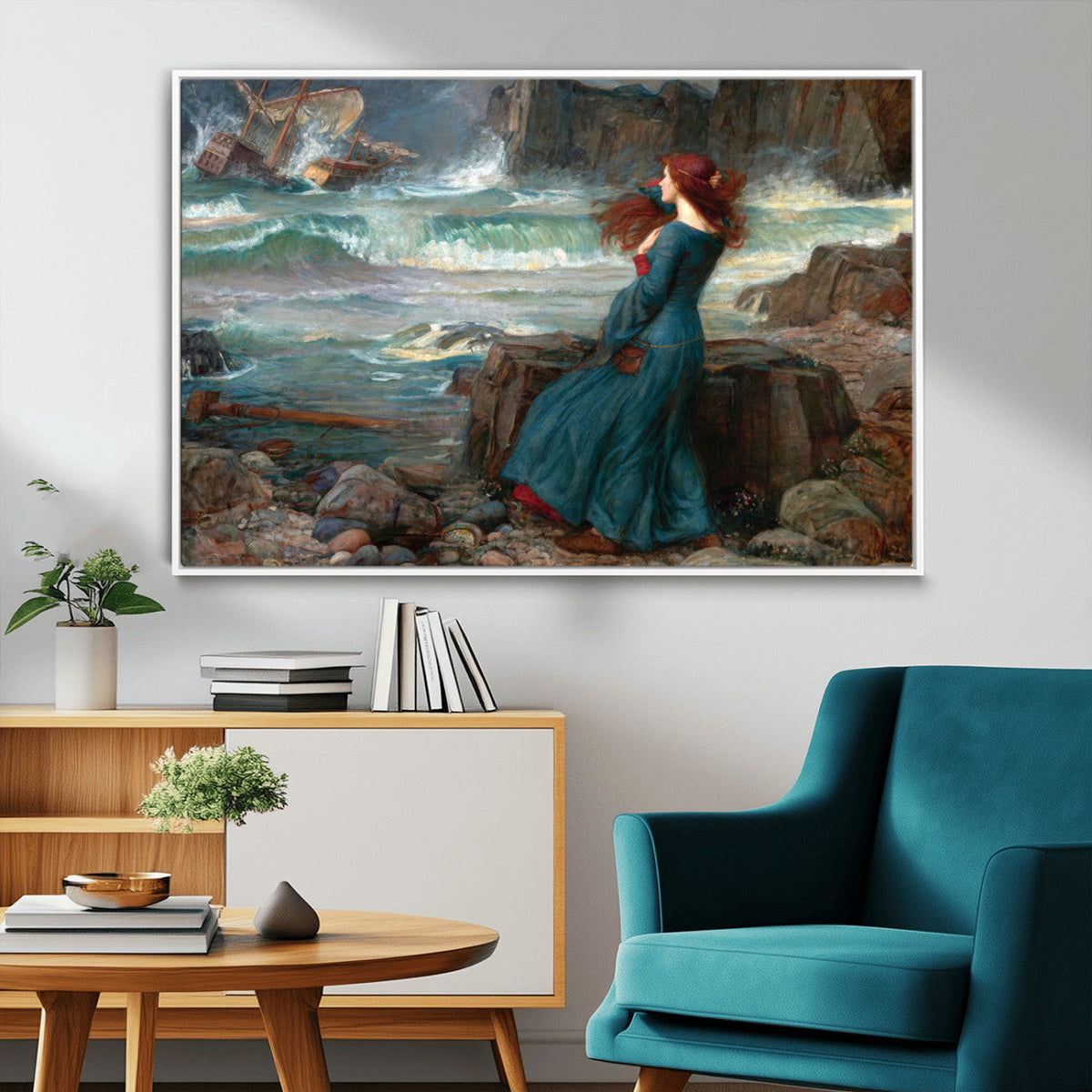 Miranda by the Shore Wall Art Canvas Print – Tempest Scene