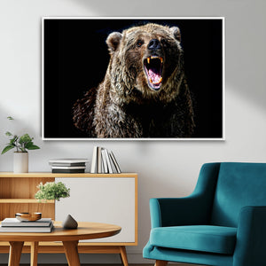 Grizzly Bear Canvas Print | Wildlife Wall Art for Cabin
