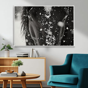 Winter Horse Snow Wall Art Canvas Print