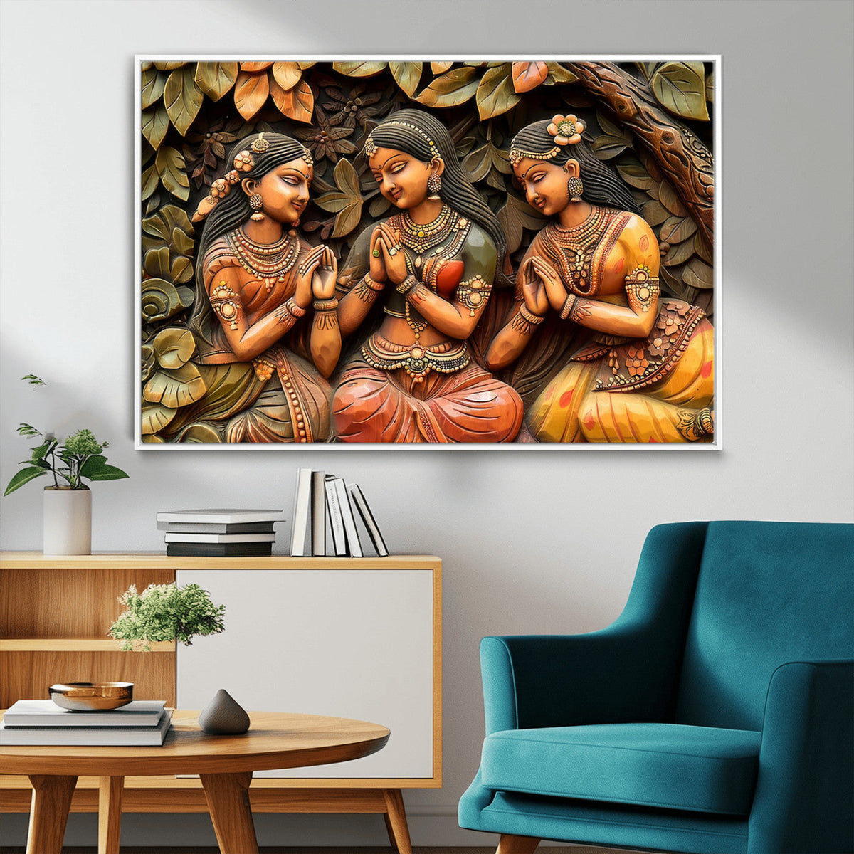 Indian Woman Statue Wall Art Canvas Print