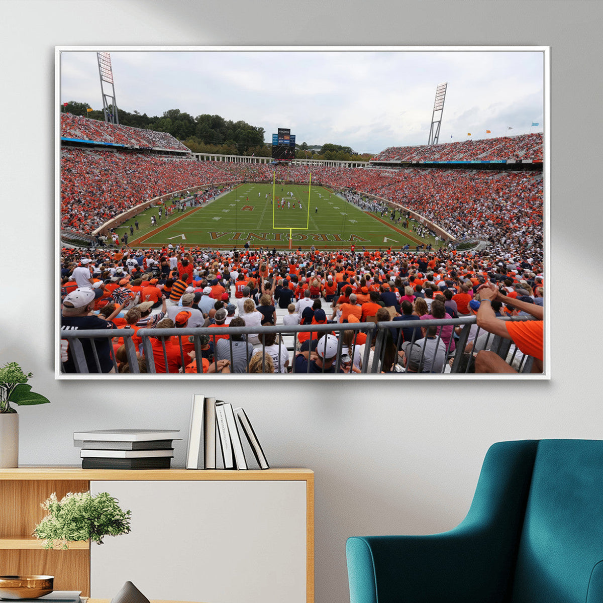 Virginia Cavaliers Football Team Print - Charlottesville Scott Stadium Print Wall Art Canvas