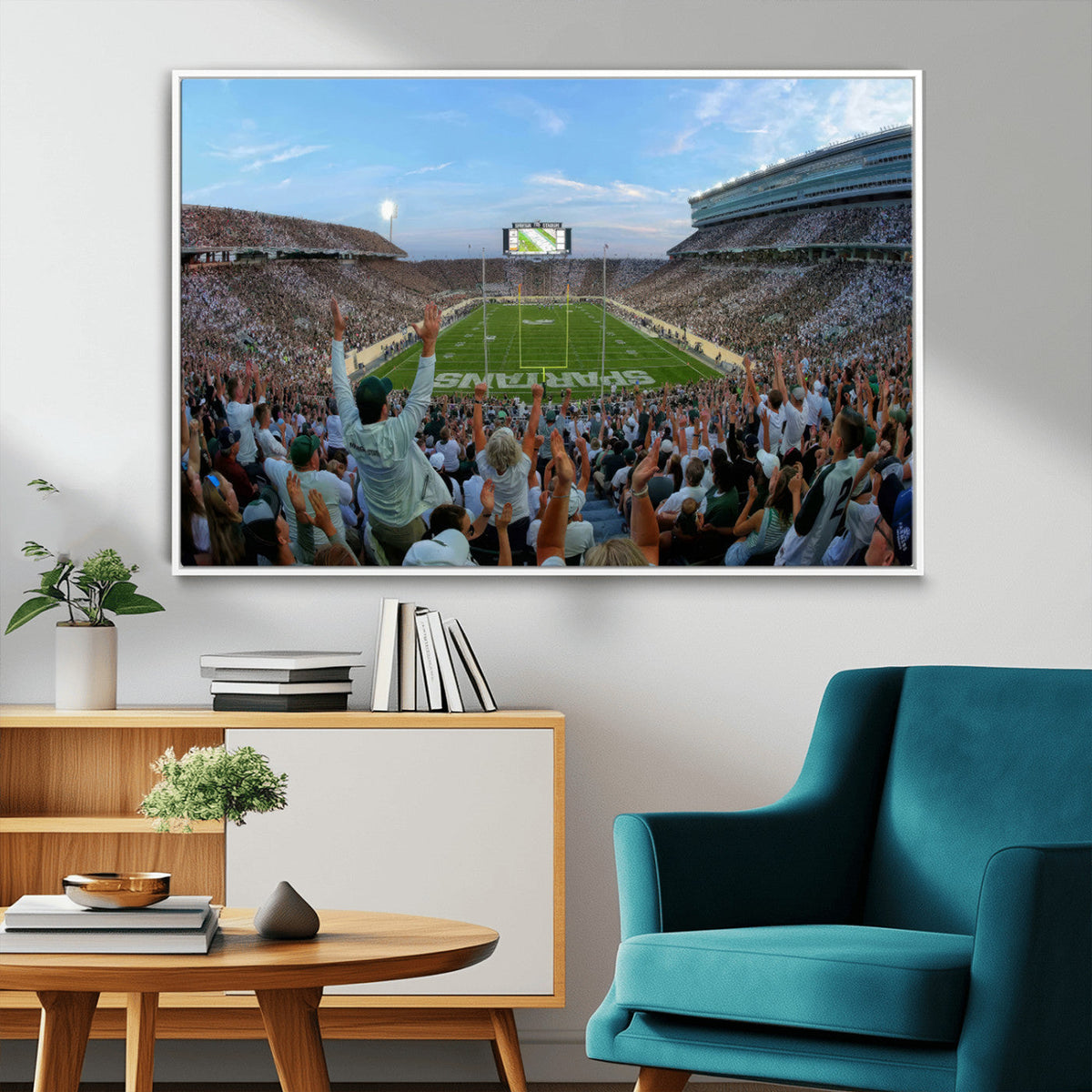 Michigan State Spartans Football Team Art Print - East
