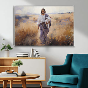 Jesus the Good Shepherd Wall Art Canvas Print - Lost Lamb