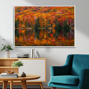 Fall Foliage Wall Art - Autumn Reflection Canvas Print,