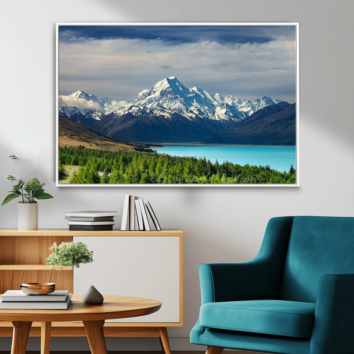 Mount Cook and Lake Pukaki Canvas Wall Art Print – Majestic