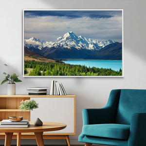 Mount Cook and Lake Pukaki Canvas Wall Art Print – Majestic