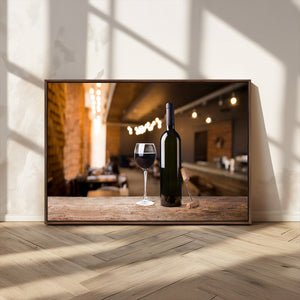 Wine and Bottle Wall Art Canvas Print