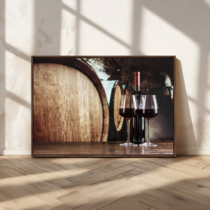Wine and Barrel Wall Art Canvas Print