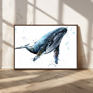 Watercolor Whale Wall Art Canvas Print